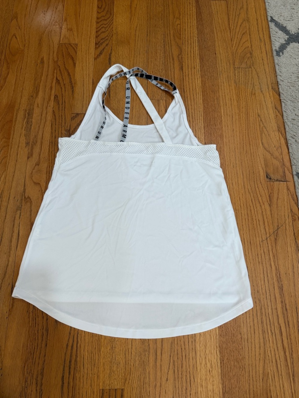 Under Armour White Women's Racerback Tank with Logo Strap - Picture 2 of 4